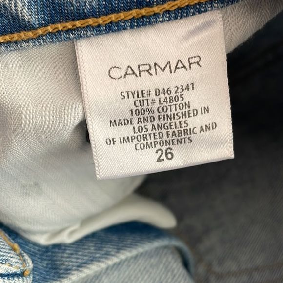 Carmar Trenton Iras Asymmetrical High Cut Out Jean Skirt, size 26 - Picture 9 of 10